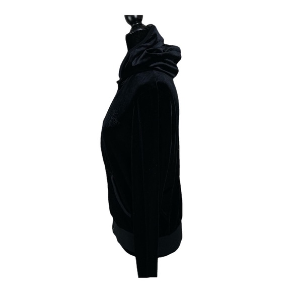 Victoria’s Secret VSX Sport Black soft Velvet Full Zip Up Jacket Hoodie Size M - Picture 3 of 12